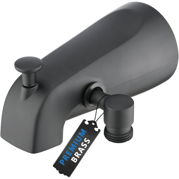 All Metal Tub Spout with Diverter Matte Black, Diverter Tub Spout for Hand Shower