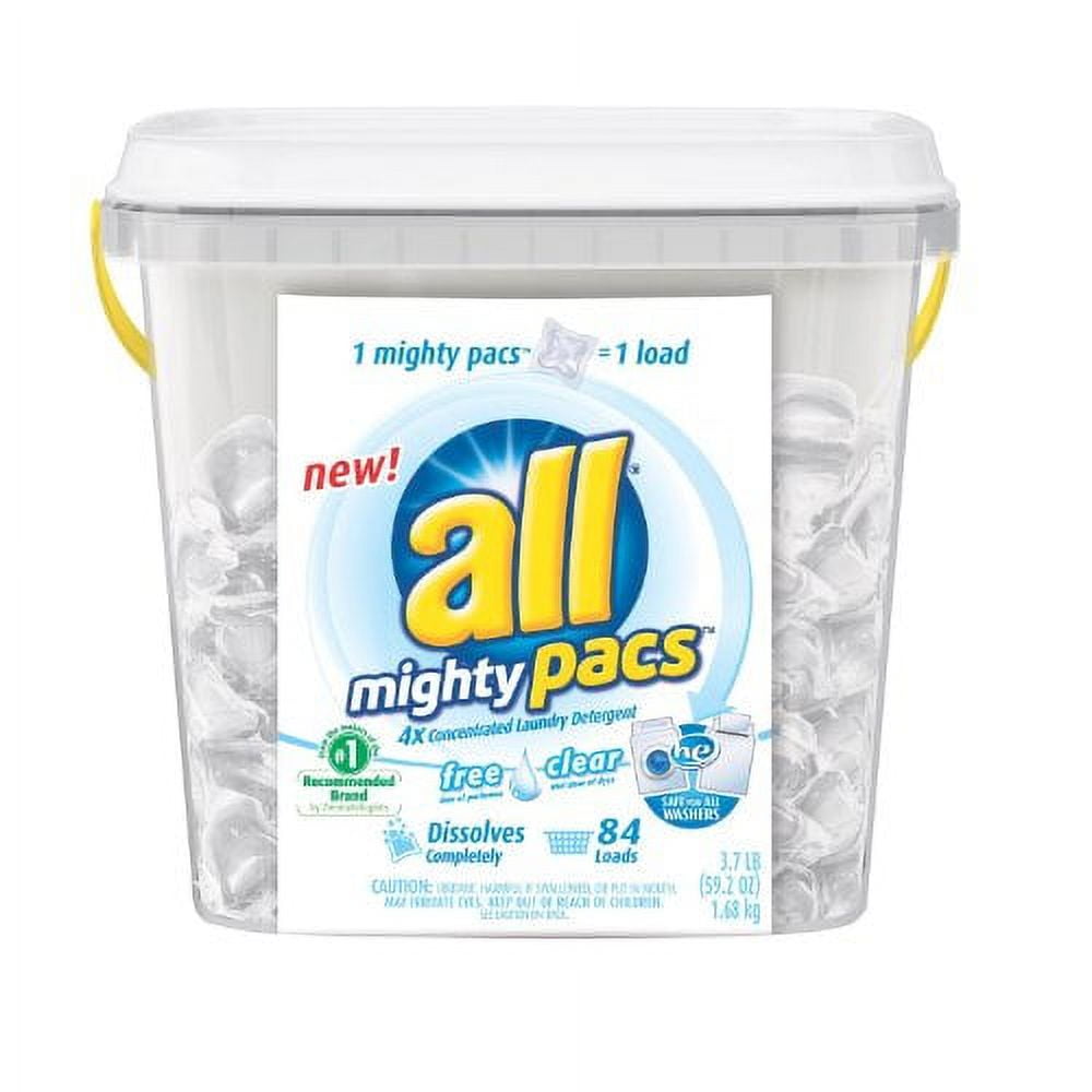 All Mighty Pacs Free & Clear Laundry Detergent, 120 Count