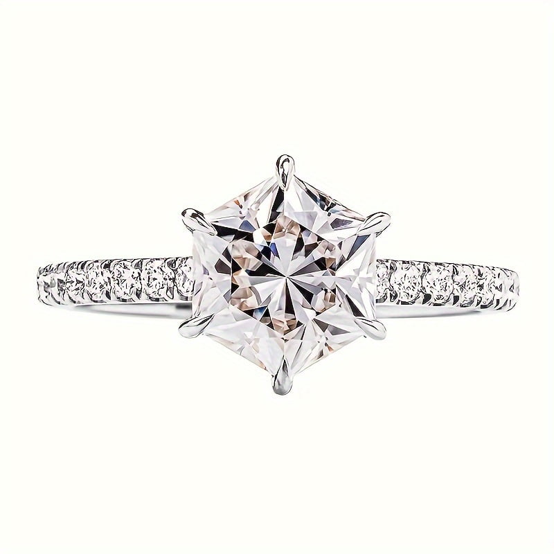 All-Moissanite Ring, with the unique design of a small and extremely ...