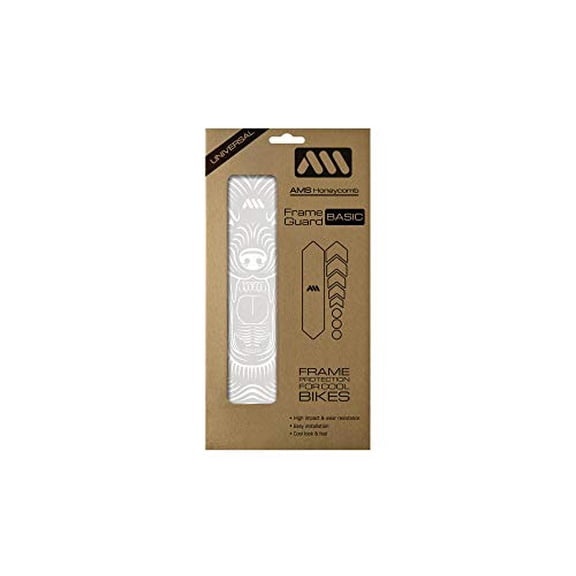 All Mountain Style AMSFG1WHWF Honeycomb High Impact Frame Guard Basic Protects Your Bike from Scratches and dings, White/Wolf