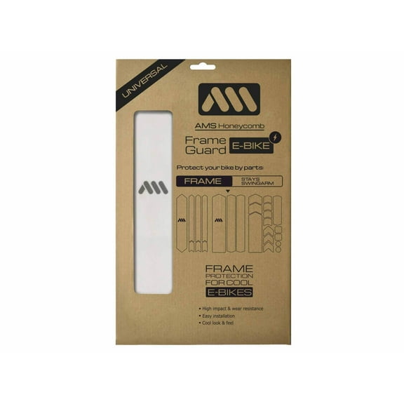 All Mountain Style E-Bike Honeycomb Frame Guard, Clear/Silver