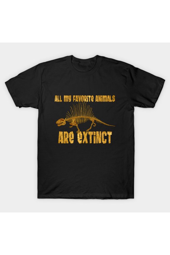 All My Fav Animals Are Extinct Dimetrodon Funny Vintage Graphic Unisex T-Shirt, for men & women, up to size 5XL