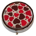 thumbnail image 1 of All My Hearts Round Compact Three Section Pocket/Purse/Travel Pill Box Case, 1 of 3