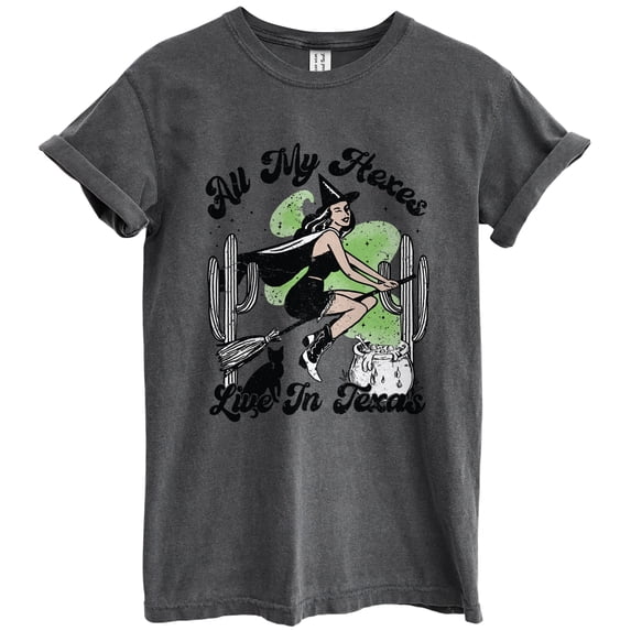 All My Hexes T-Shirts for Women Men, Halloween Fun Graphic Tee Short Sleeve Tops - Vintage Pepper