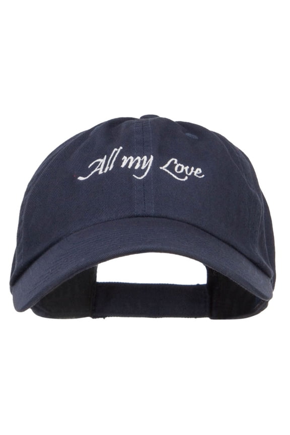 All My Love Embroidered Low Cap - Navy OSFM