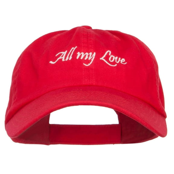 All My Love Embroidered Low Cap - Red OSFM