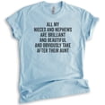 thumbnail image 1 of All My Nieces And Nephews Take After Their Aunt Shirt, Unisex Women's Shirt, Auntie Shirt, Best Cool Aunt, Heather Light Blue, Small, 1 of 6