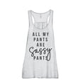 thumbnail image 1 of All My Pants Are Sassy Pants Women's Fashion Sleeveless Flowy Racerback Workout Yoga Tank Top Sport Grey Medium, 1 of 3
