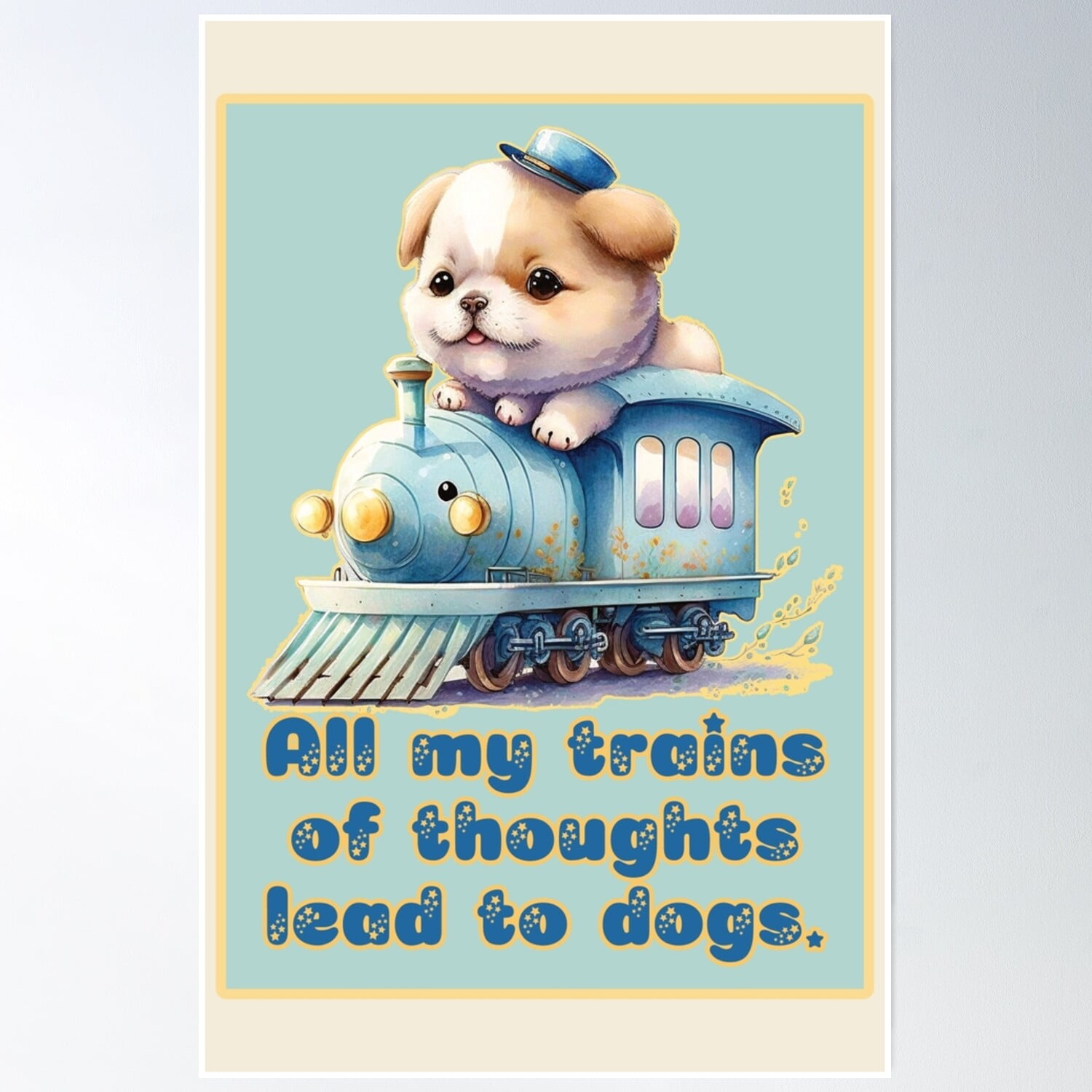 All My Trains Of Thoughts Lead To Dogs: Cute Puppy And A Kawaii Train ...