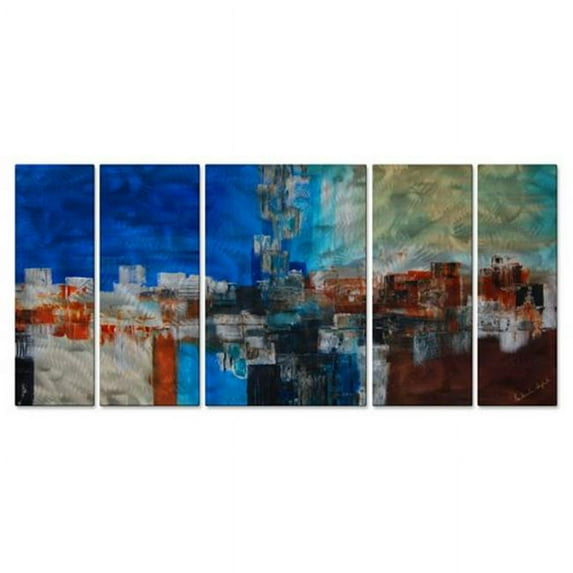 All My Walls 0067ME00017 Building Dreams Metal Wall Hanging, Multi Color - Oversized