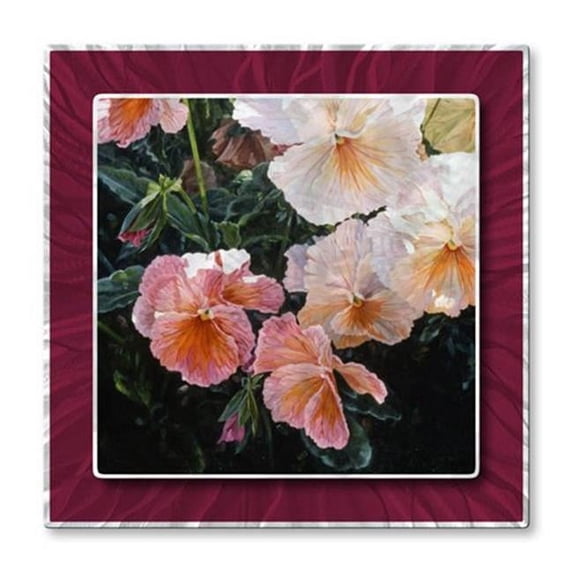 All My Walls 0085ME00017 Pansies Metal Art, Multicolor - Medium