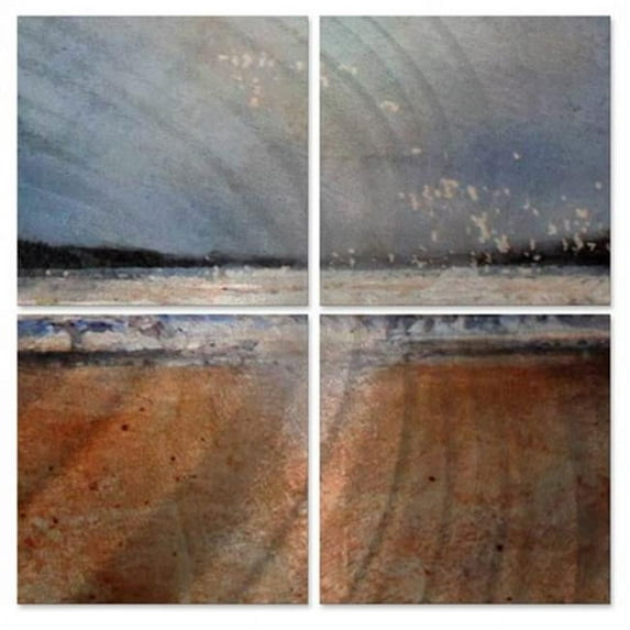 All My Walls 0107ME00025M Timeless Light SQII Metal Wall Art, Purple, Black & Brown - Oversized