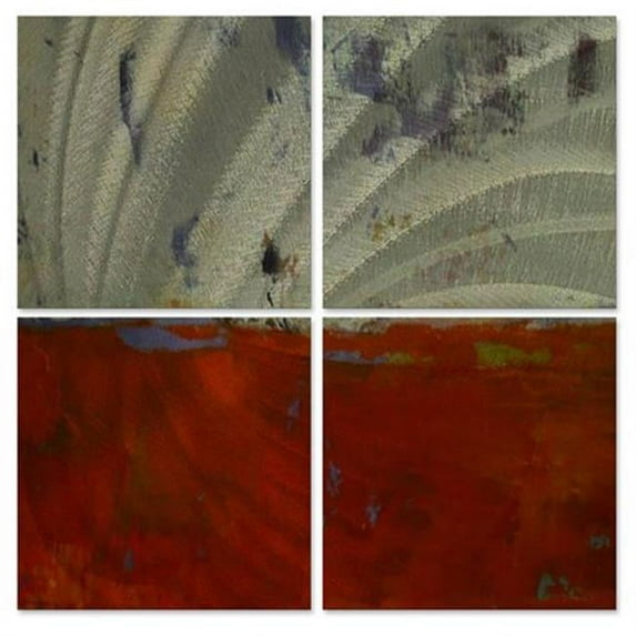 All My Walls 0119ME00014M P1060953 SQII Metal Wall Art, Red, Purple & Gray - Oversized