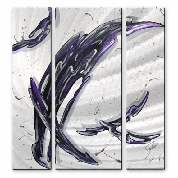 All My Walls 'Color in Motion #7' by Joe Sambataro 3 Piece Painting Print Plaque Set