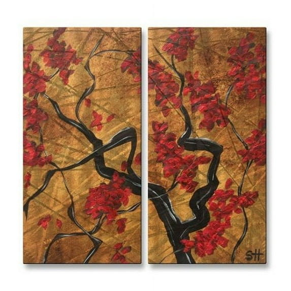 All My Walls 'Earthy Vines' by Stacy Hollinger 2 Piece Painting Print Plaque Set