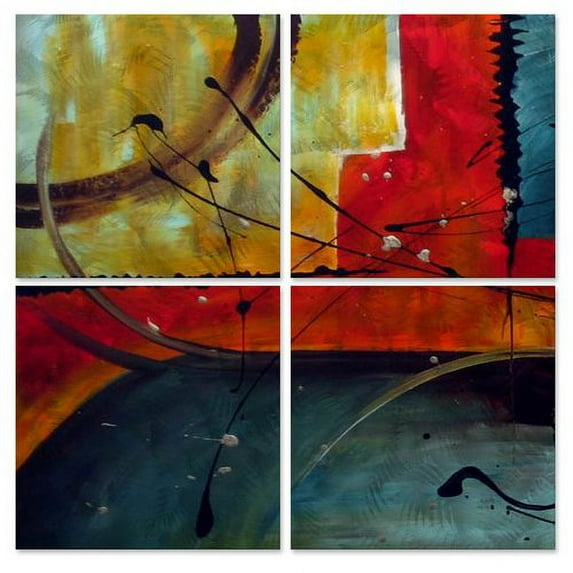 All My Walls Gravity by Marina Rehrmann 4 Piece Original Painting Set