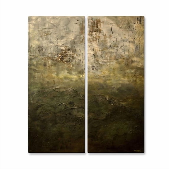 All My Walls Green Abstract by Osnat 2 Piece Painting Set