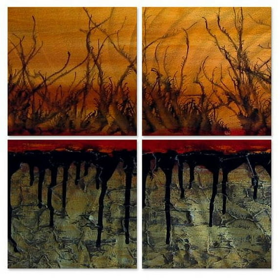 All My Walls In My Dream by Marina Rehrmann 4 Piece Original Painting Set