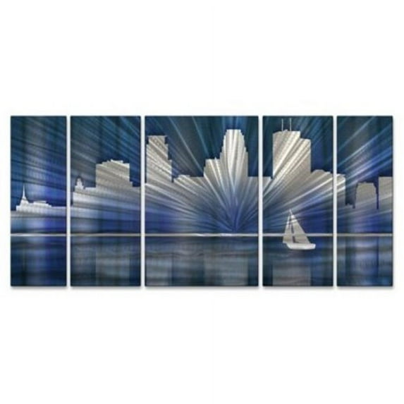 All My Walls Minneapolis Skyline by Ash Carl 5 Piece Graphic Art Plaque Set