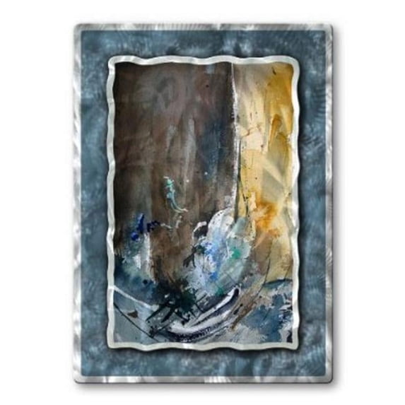 All My Walls POL00204 Blue Swoosh Metal Hanging Art