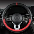 thumbnail image 1 of All-Nappa Leather Steering Wheel Cover Leather Steering Cover All-season Universal Breathable Car Handle Protective Case, 1 of 9