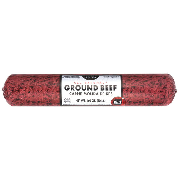 All Natural* 73% Lean/27% Fat Ground Beef, 10 lb Roll