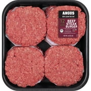 All Natural* 85% Lean/15% Fat Angus Ground Beef Steak Burgers, 12 Count, 4 lb Tray