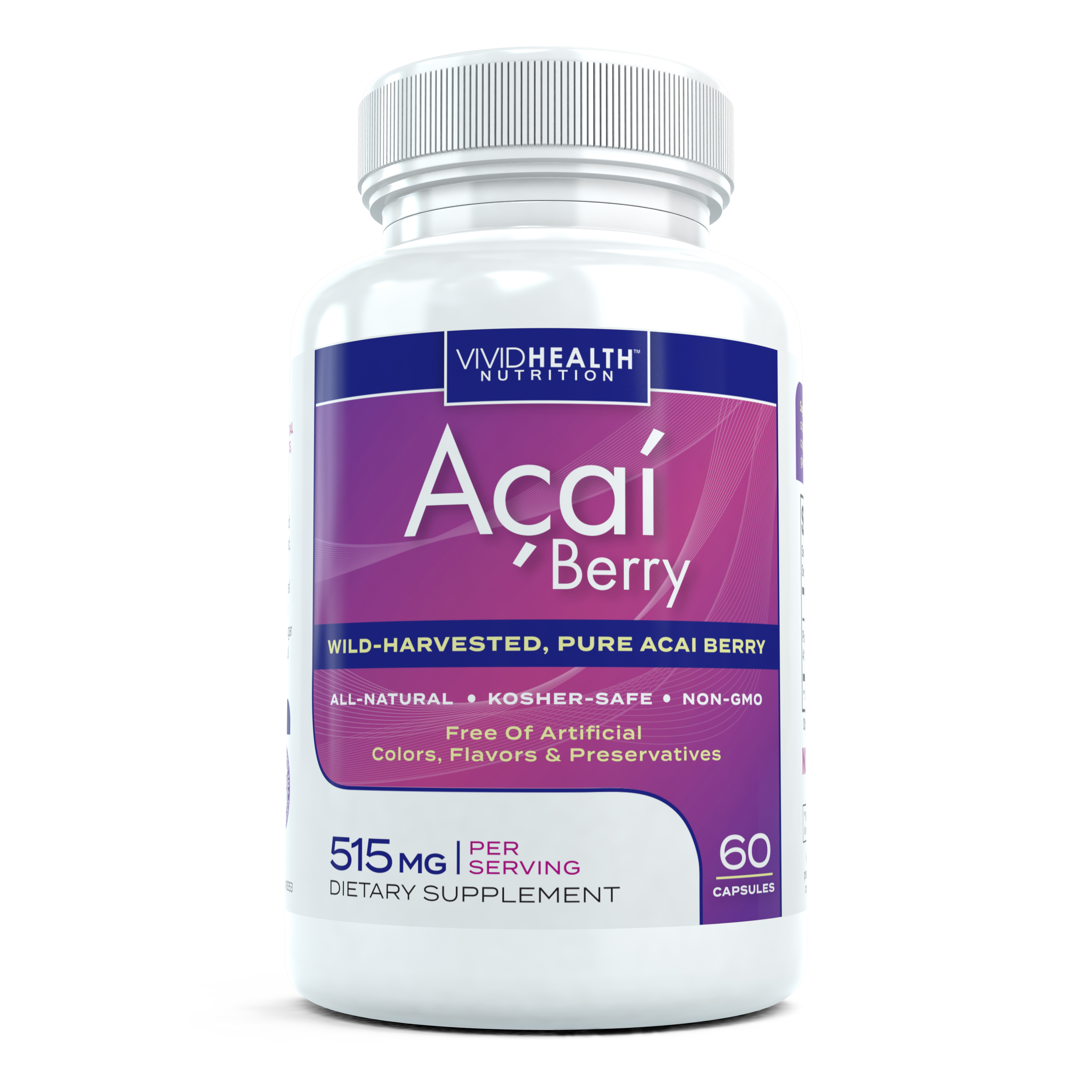 All Natural Acai Berry Supplement | Maximum Strength Vitamin to Boost Metabolism | Acai Berry Cleanse for Detoxification & Weight Loss, 60 capsules - image 1 of 8
