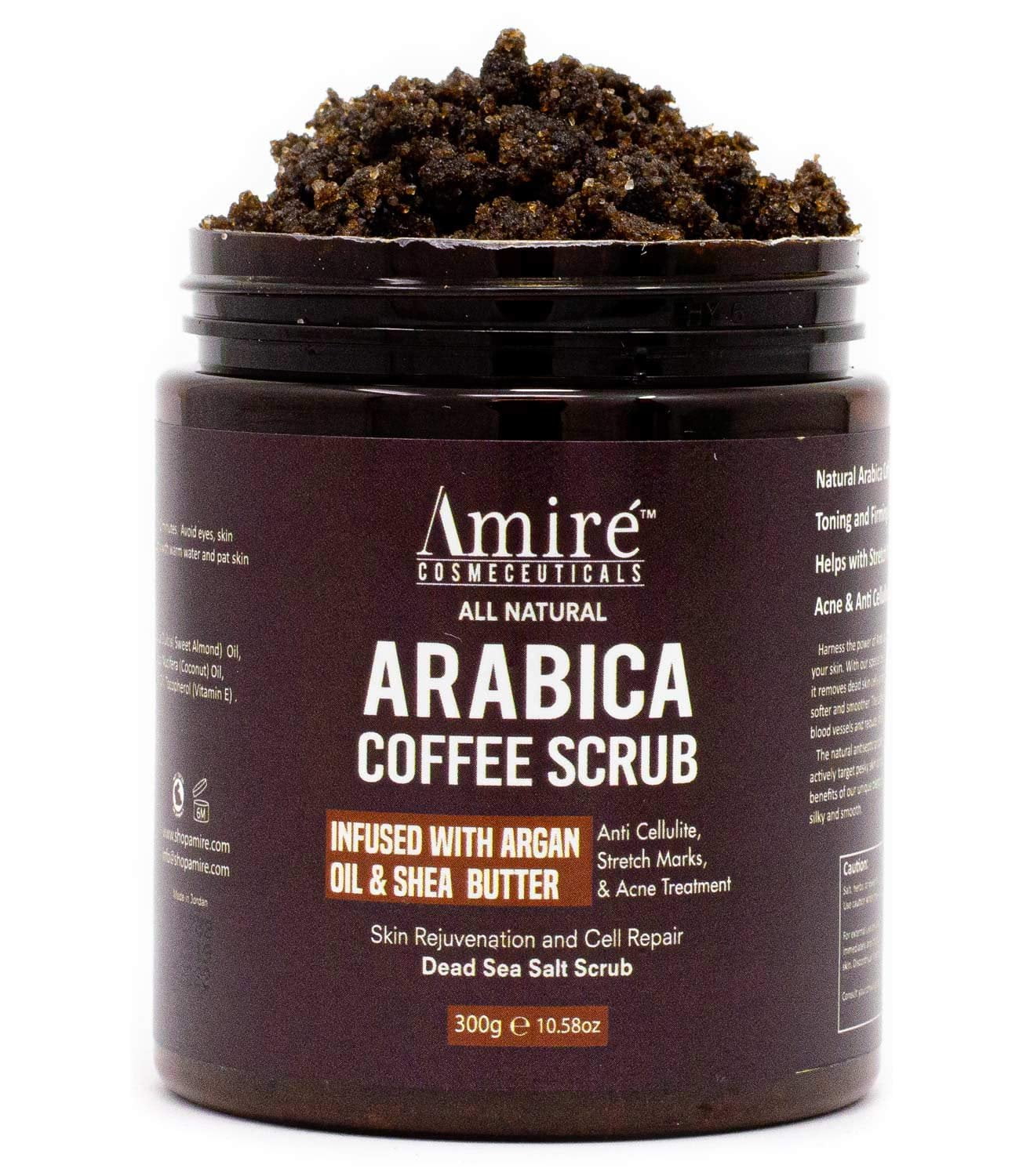 All Natural Arabica Coffee Body Scrub, Infused with Argan Oil and Shea