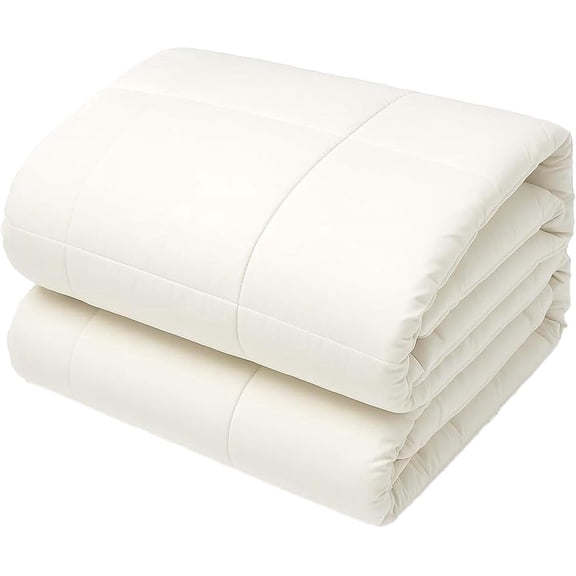 Organic Textiles All-Natural Australian Wool Bed Comforter with Organic Cotton Covering (Queen, Heavy Fill)