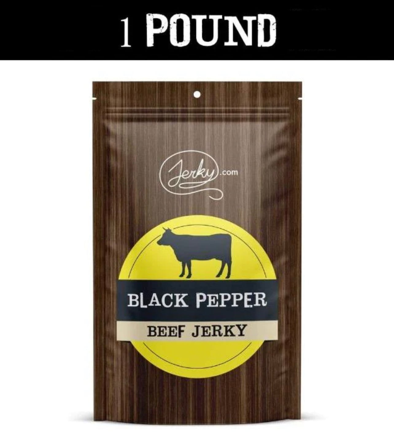 All Natural Black Pepper Beef Jerky - No Added Preservatives, No MSG or Nitrates - Bold & Peppery, 100% Lean Beef (1 Pound)