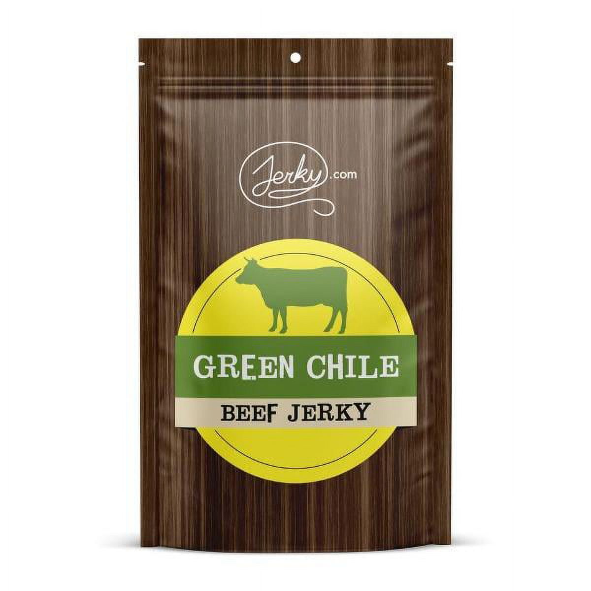 All Natural Green Chile Beef Jerky - No Added Preservatives, No MSG or Nitrates - Mild Heat with a Fresh Chile Kick, 100% Lean Beef (2.5 Ounce, Pack of 1)