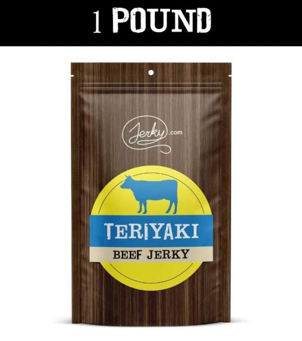 All Natural Teriyaki Beef Jerky - No Added Preservatives, No MSG or Nitrates - Bold & Peppery, 100% Lean Beef (1 Pound)