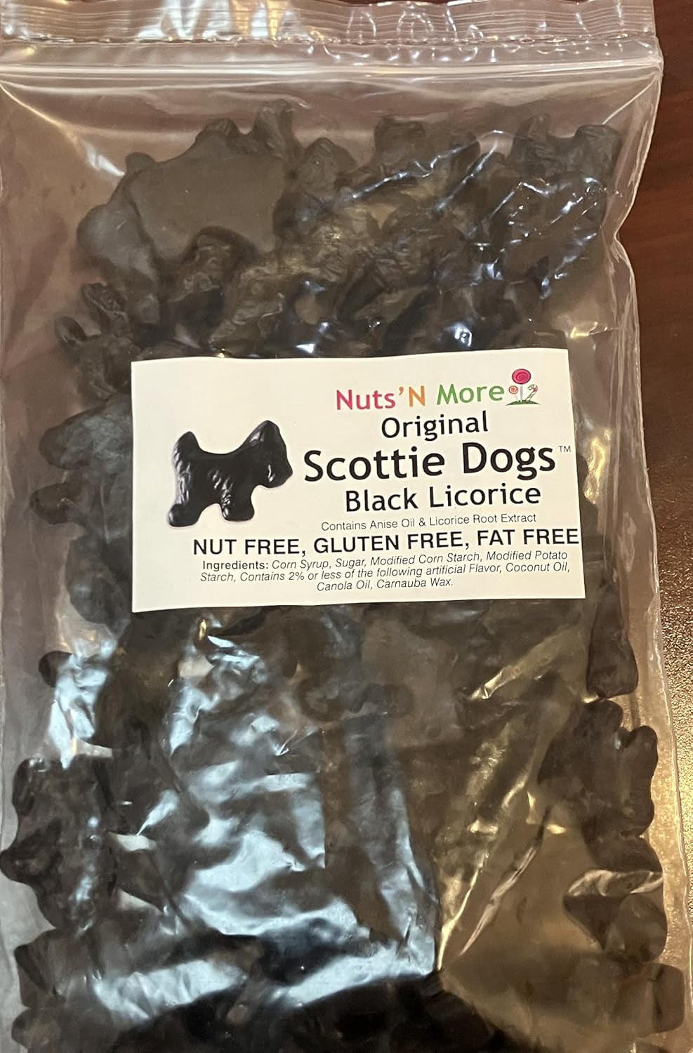 All Natural Black Licorice Scottie Dogs - 1 -lb- Real Licorice Root and Pure Anise - by Nuts n More .Gluten Free-Dairy Free