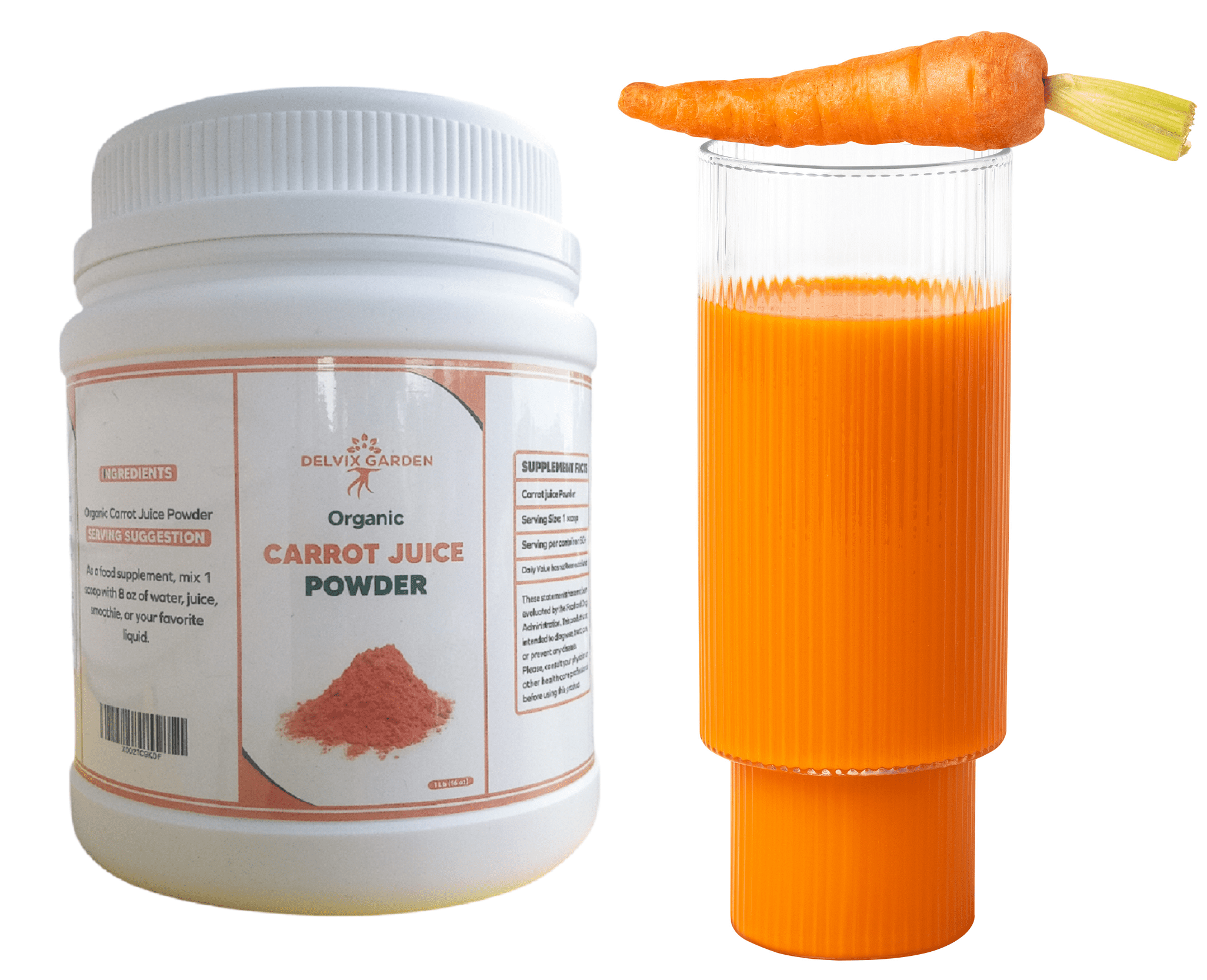 All-Natural Carrot Juice Powder - Freeze-Dried Carrot Powder – No Sugar ...