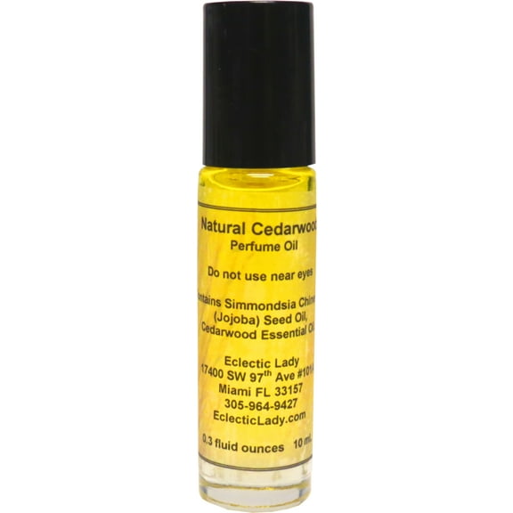 All Natural Cedarwood Perfume Oil, 0.3 Oz Portable Roll-On Fragrance