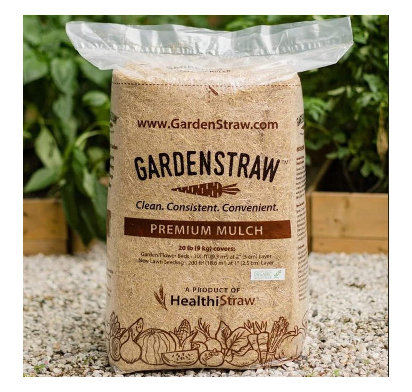All Natural, Degradable GardenStraw 20 Lb Bale Garden Mulch