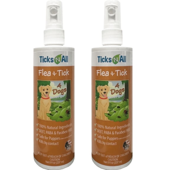 Ticks N All All Natural Flea & Tick Treatment for Dogs 8oz (2 Pack)