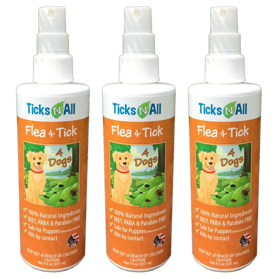 All Natural Flea & Tick 4 Dogs Spray 8oz (3pk)