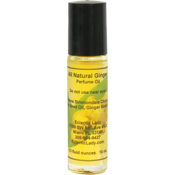 All Natural Ginger Perfume Oil, 0.3 Oz Portable Roll-On Fragrance