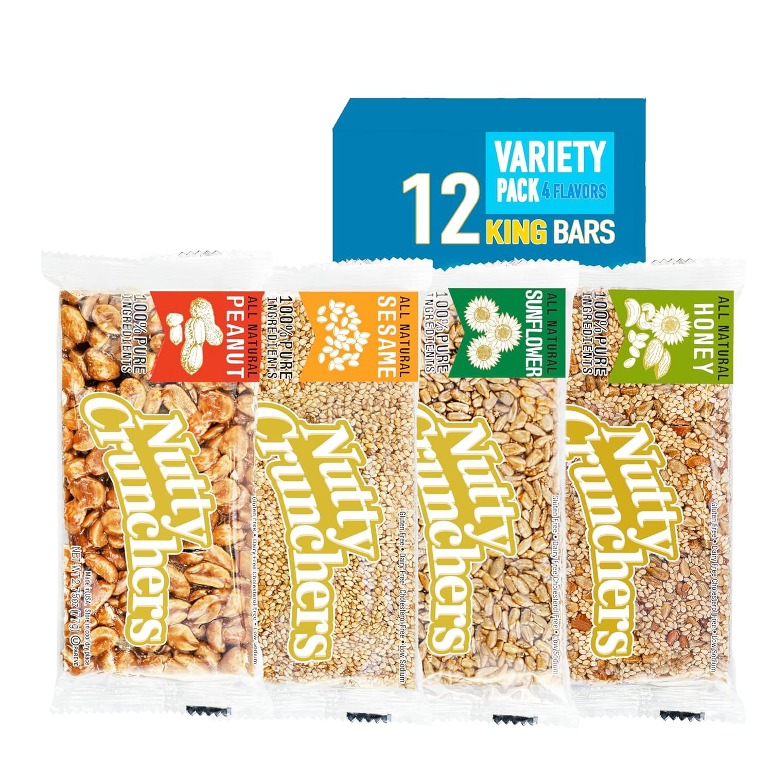Kin Variety Pack All Natural Ingredients Large Bars (Variety Pack (4 Flavors) 12 King ...