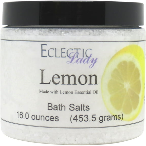 All Natural Lemon Bath Salts by Eclectic Lady, 16 ounces
