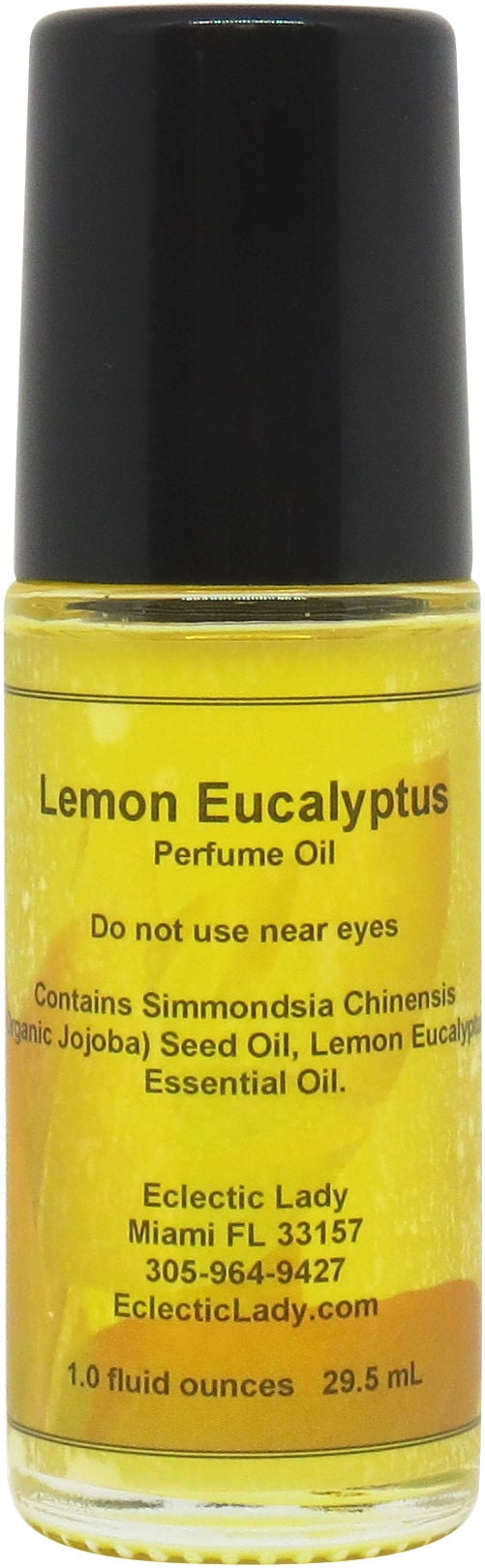 All Natural Lemon Eucalyptus Perfume Oil, 1.0 Oz Portable Roll-On Fragrance