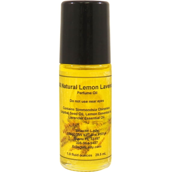All Natural Lemon Lavender Perfume Oil, 1.0 Oz Portable Roll-On Fragrance