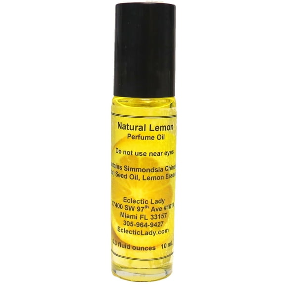 All Natural Lemon Perfume Oil, 0.3 Oz Portable Roll-On Fragrance