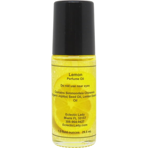 All Natural Lemon Perfume Oil, 1.0 Oz Portable Roll-On Fragrance