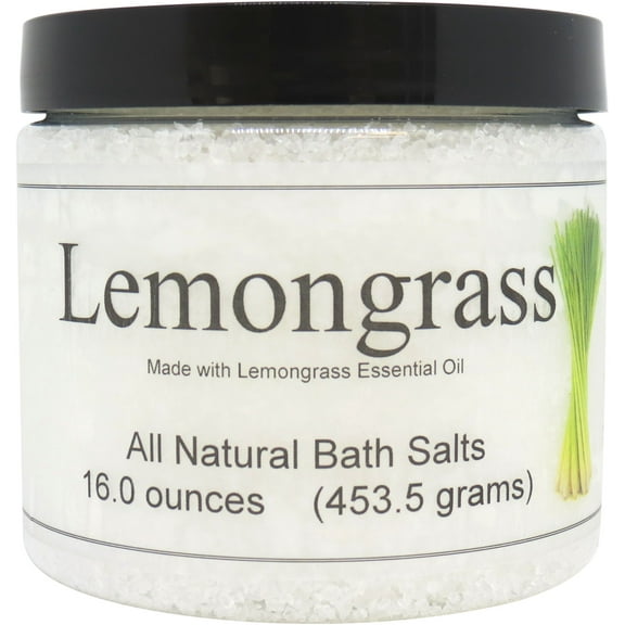 All Natural Lemongrass Bath Salts by Eclectic Lady, 16 ounces
