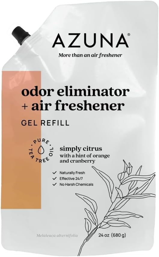AllNatural Odor Remover Gel Refill Pouch Air Purifier with Tea Tree Oil PlantBased & Long