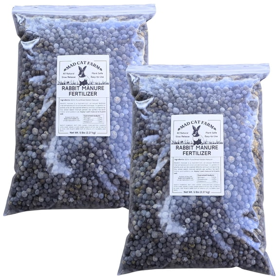 All Natural Rabbit Manure Fertilizer Pellets for Vegetable Gardens, Worm Composting & Potted Plants (10 Lbs)