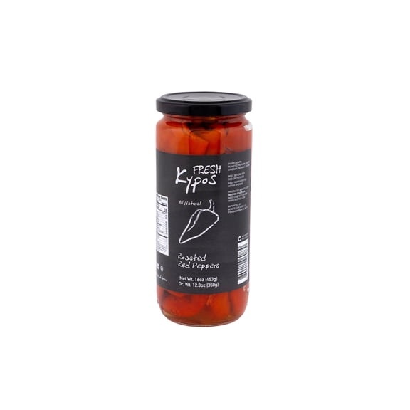 All Natural Roasted Red Peppers-Fresh Kypos 16oz